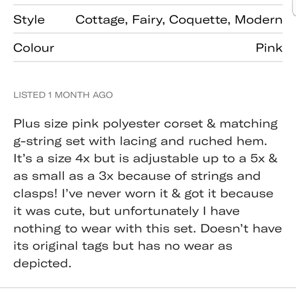 Pink Boned Lace-up Corset & G-String - Picture 7 of 7